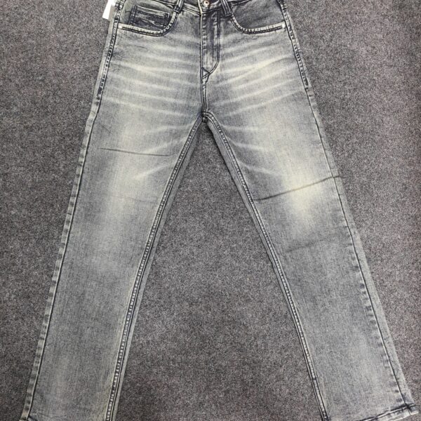 Men’s Ash Grey Washed Regular Fit Jeans