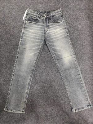 Men’s Ash Grey Washed Regular Fit Jeans
