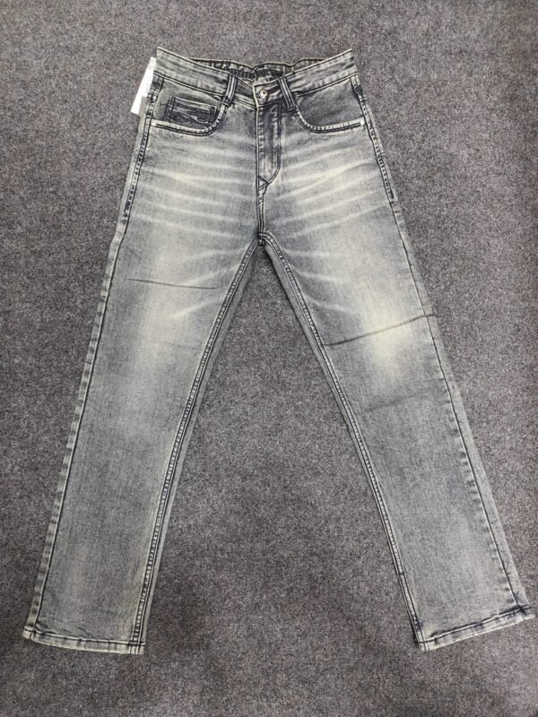 Men’s Ash Grey Washed Regular Fit Jeans