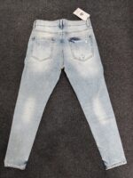 Men’s Paint Splash Distressed Sky Blue Jeans