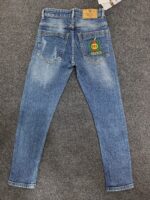 Men’s Vintage Blue Distressed Slim Denim Jeans
