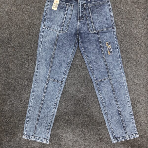Men’s Mid Blue Washed Regular Denim Jeans