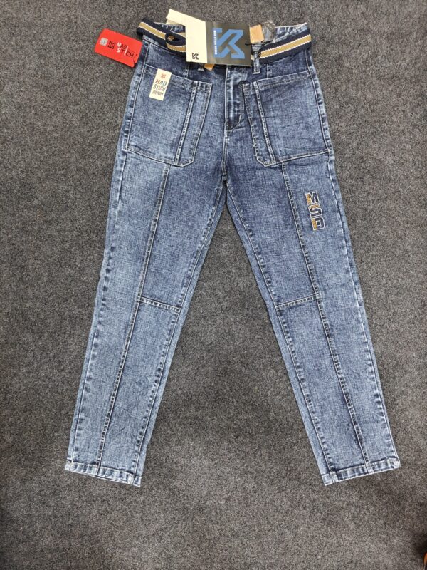 Men’s Mid Blue Washed Regular Denim Jeans