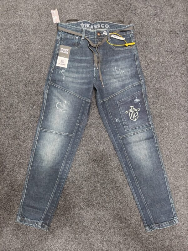 Men’s Steel Blue Washed Regular Denim Jeans