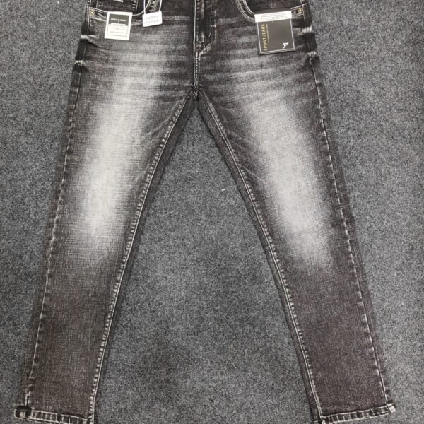 Men’s Charcoal Black Washed Regular Denim Jeans