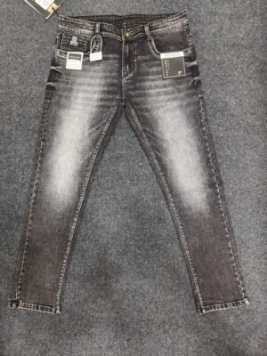 Men’s Charcoal Black Washed Regular Denim Jeans