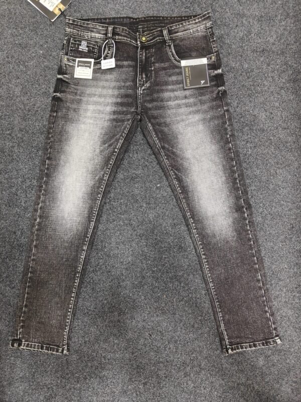 Men’s Charcoal Black Washed Regular Denim Jeans