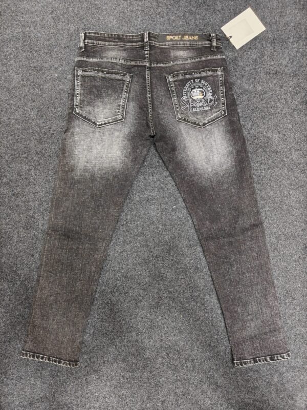 Men’s Charcoal Black Washed Regular Denim Jeans