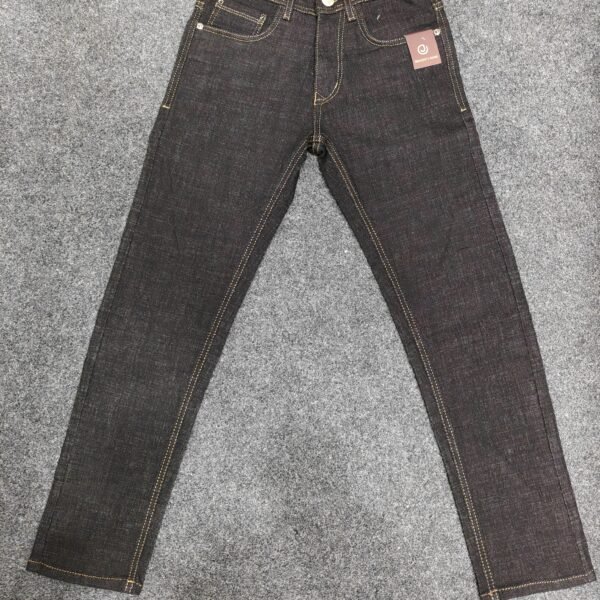 Men’s Raw Look Black & Blue Regular Denim Jeans
