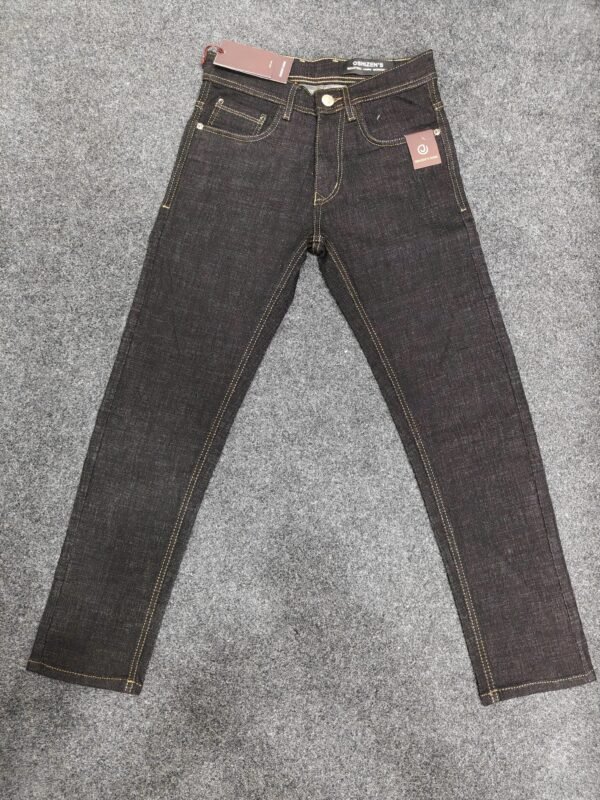 Men’s Raw Look Black & Blue Regular Denim Jeans