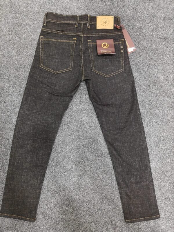 Men’s Raw Look Black & Blue Regular Denim Jeans