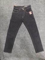 Men’s Raw Look Black & Blue Regular Denim Jeans