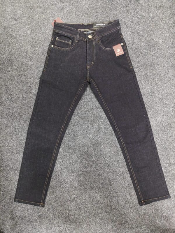 Men’s Raw Look Black & Blue Regular Denim Jeans