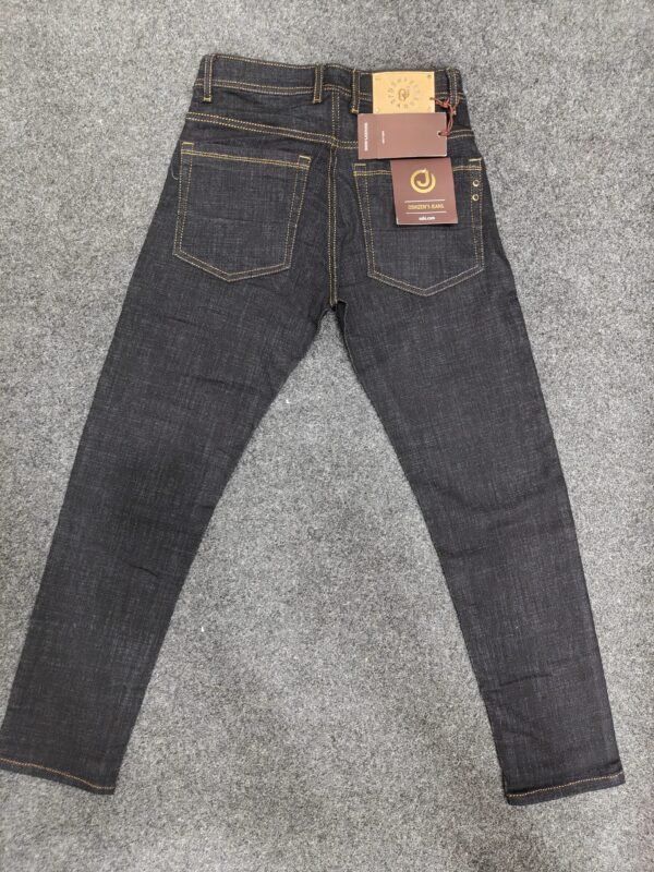 Men’s Raw Look Black & Blue Regular Denim Jeans