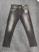 Men’s Monogram Pocket Black Washed Regular Denim Jeans