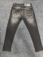 Men’s Monogram Pocket Black Washed Regular Denim Jeans