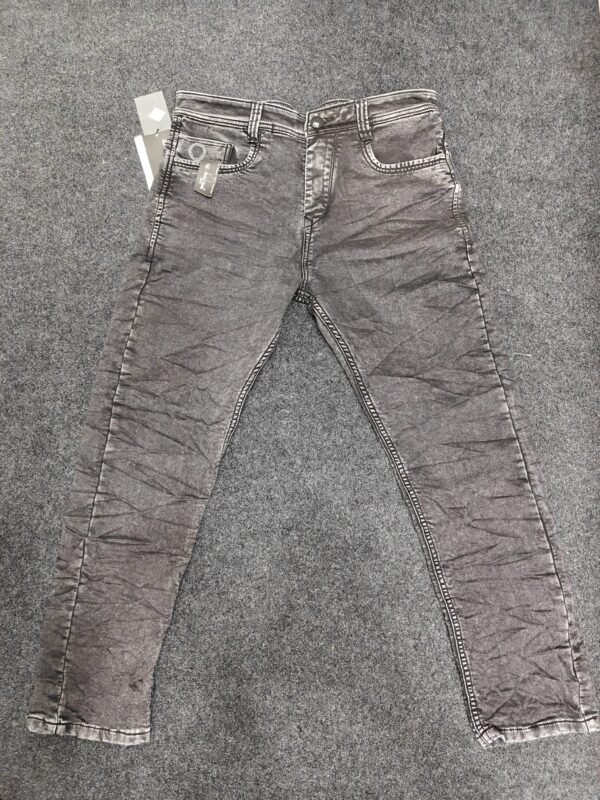 Men’s Crinkle Wash Graphite Regular Denim Jeans
