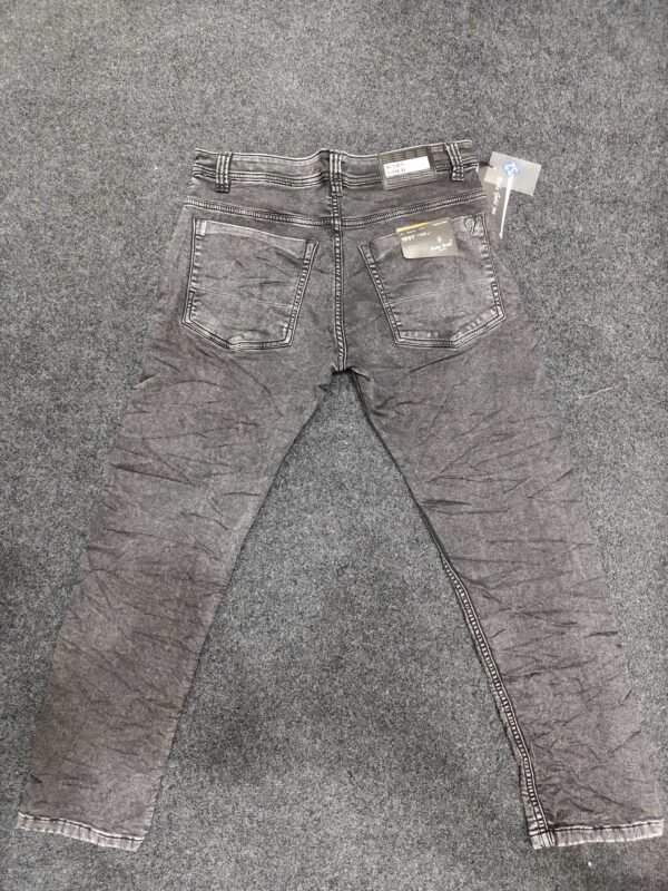 Men’s Crinkle Wash Graphite Regular Denim Jeans