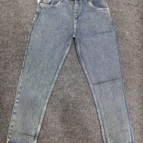 Men’s Stone Wash Blue Regular Denim Jeans