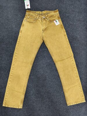 Men’s Mustard Grain Straight Fit Denim Jeans