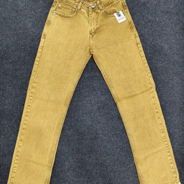 Men’s Mustard Grain Straight Fit Denim Jeans