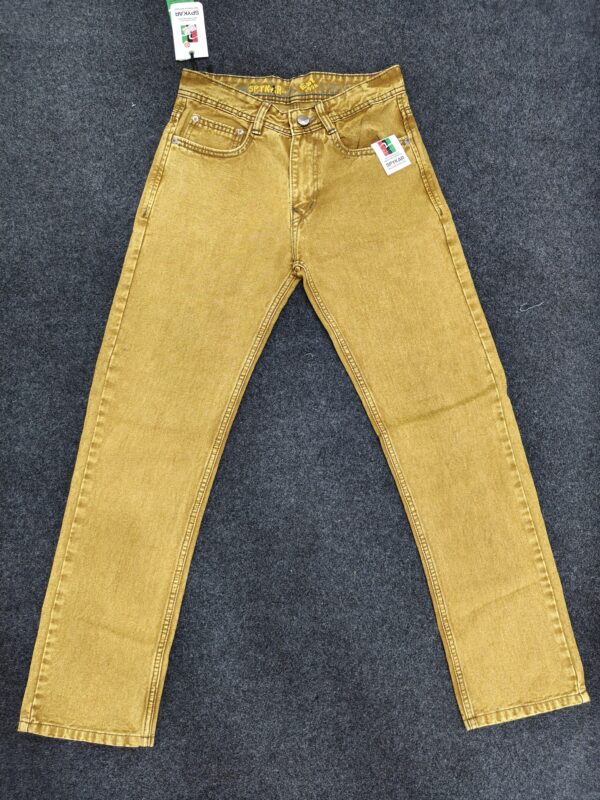 Men’s Mustard Grain Straight Fit Denim Jeans