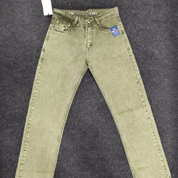Men’s Olive Dust Straight Fit Denim Jeans