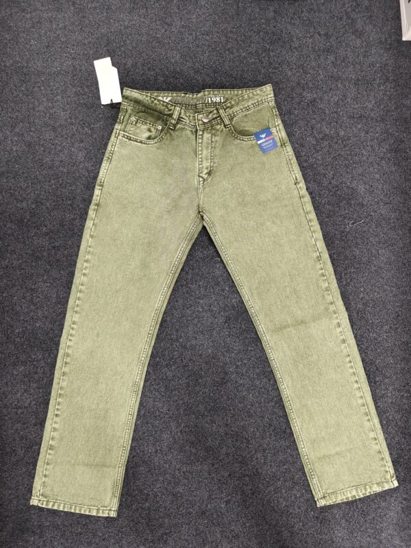 Men’s Olive Dust Straight Fit Denim Jeans