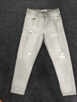 Men’s Ice Wash Ripped Regular Denim Jeans
