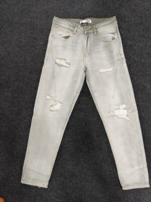 Men’s Ice Wash Ripped Regular Denim Jeans