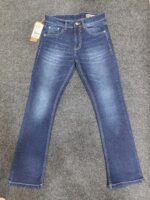 Men’s Dark Blue Washed Bootcut Denim Jeans