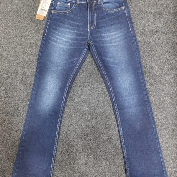 Men’s Dark Blue Washed Bootcut Denim Jeans