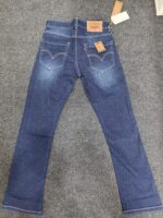 Men’s Dark Blue Washed Bootcut Denim Jeans