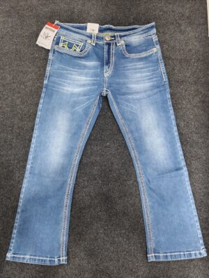 Men’s Vintage Wash Blue Bootcut Jeans