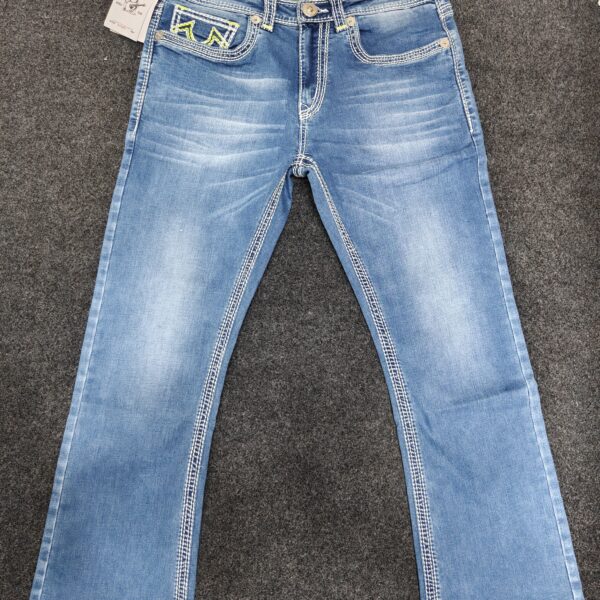 Men’s Vintage Wash Blue Bootcut Jeans