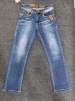 Men’s Contrast Stitch Washed Bootcut Jeans