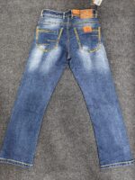 Men’s Contrast Stitch Washed Bootcut Jeans