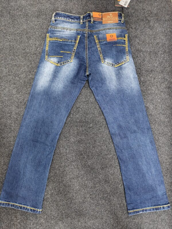 Men’s Contrast Stitch Washed Bootcut Jeans