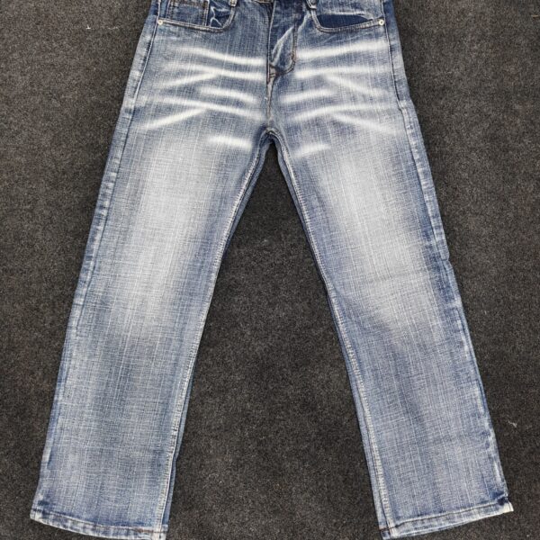 Men’s Distressed Fade Bootcut Denim Jeans