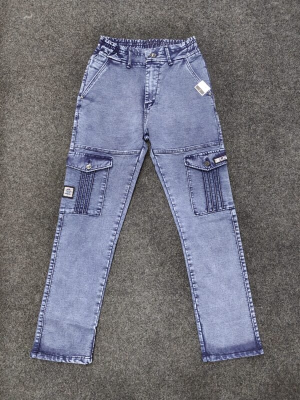 Men’s Ice Blue Washed Utility Jogger Pants