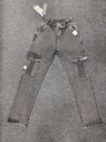 Men’s Washed Black Utility Pocket Jogger Pants