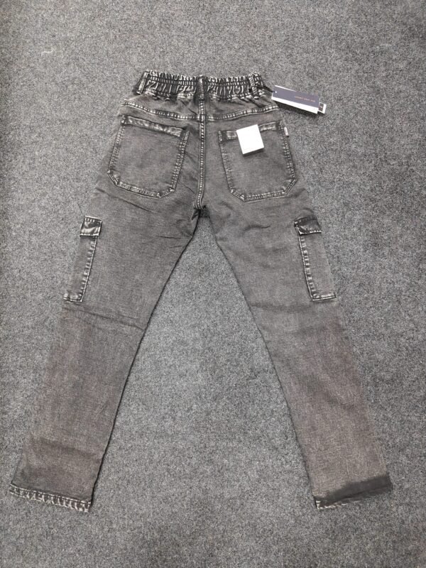 Men’s Washed Black Utility Pocket Jogger Pants