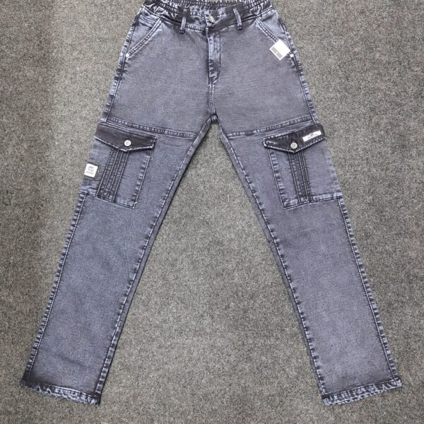 Men’s Charcoal Grey Washed Utility Pocket Jogger Pants