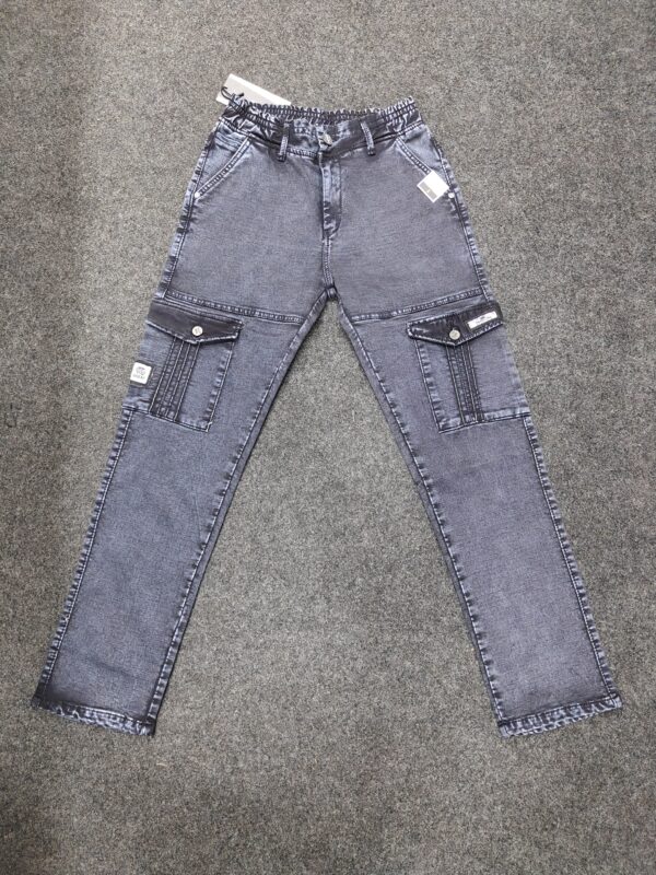 Men’s Charcoal Grey Washed Utility Pocket Jogger Pants