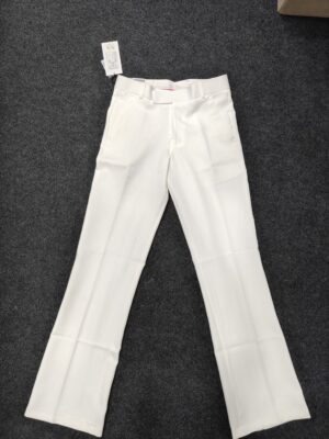 Men’s White Bootcut Formal Trousers