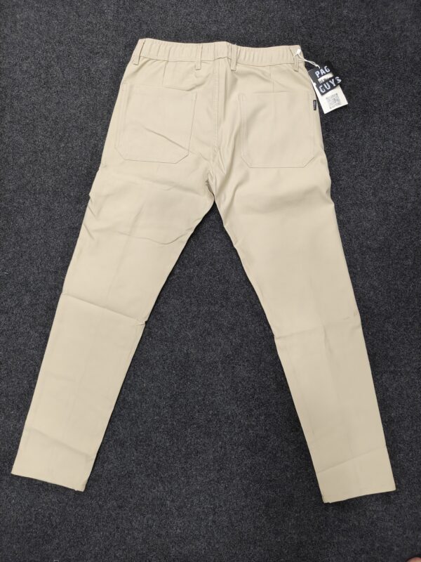 Men’s Cargo-Style Track Pants with Drawstring (Creme / Black)