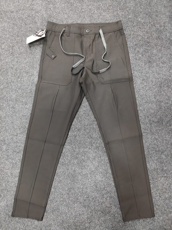 Men’s Cargo-Style Track Pants with Drawstring (Creme / Black)