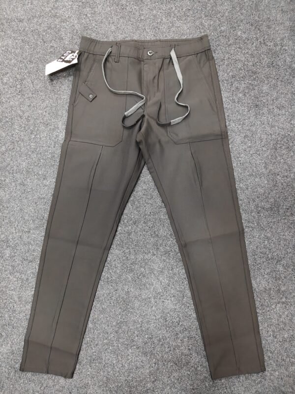 Men’s Cargo-Style Track Pants with Drawstring (Creme / Black)