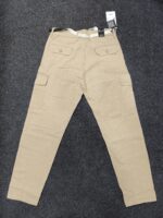 Men’s Beige Linen Utility Cargo Track Pant with Drawstring