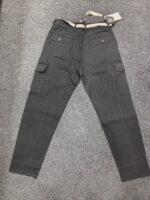 Men’s Black Linen Utility Cargo Track Pant with Drawstring